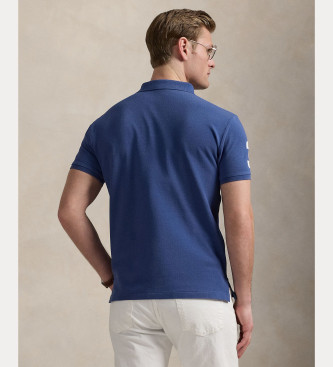 Polo Ralph Lauren Polo Slim Fit personalizado com pnei grande azul