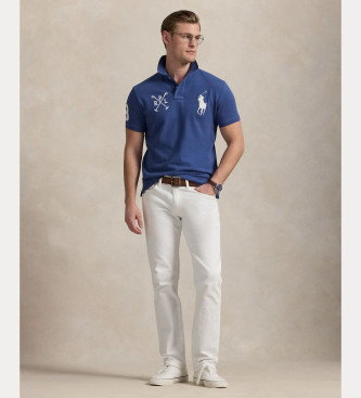 Polo Ralph Lauren Polo Slim Fit personalizado com pnei grande azul