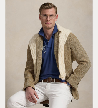 Polo Ralph Lauren Polo Slim Fit personalizado com pnei grande azul