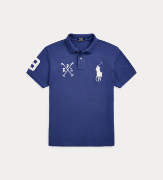 Polo Ralph Lauren Polo Slim Fit personalizado com pnei grande azul