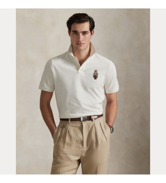 Polo Ralph Lauren Custom Slim Fit Polo med Polo Bear vit