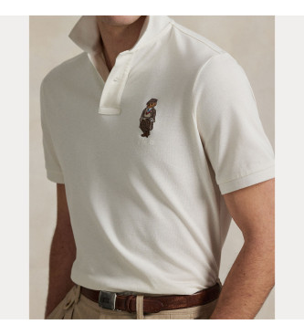 Polo Ralph Lauren Custom Slim Fit Polo med Polo Bear vit