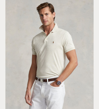 Polo Ralph Lauren Polo slim fit personalizzata in morbido cotone bianco