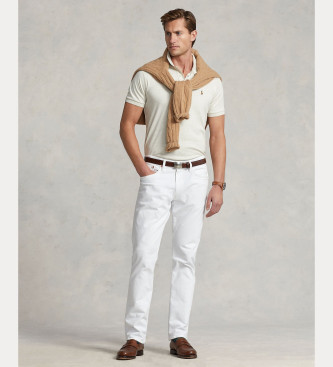 Polo Ralph Lauren Polo slim fit personalizzata in morbido cotone bianco