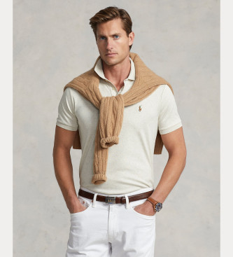 Polo Ralph Lauren Polo slim fit personalizzata in morbido cotone bianco