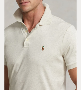 Polo Ralph Lauren Polo slim fit personalizzata in morbido cotone bianco