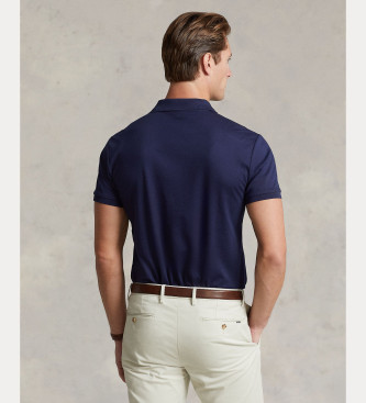 Polo Ralph Lauren Niestandardowa koszulka polo Slim Fit z miękkiej granatowej bawełny