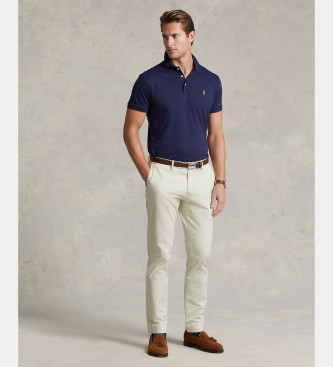 Polo Ralph Lauren Niestandardowa koszulka polo Slim Fit z miękkiej granatowej bawełny