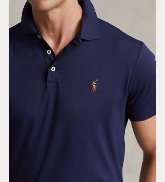 Polo Ralph Lauren Niestandardowa koszulka polo Slim Fit z miękkiej granatowej bawełny
