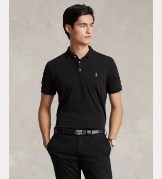 Polo Ralph Lauren Custom Slim Fit poloshirt i bld bomuld, sort