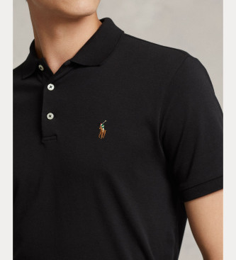 Polo Ralph Lauren Custom Slim Fit poloshirt i bld bomuld, sort