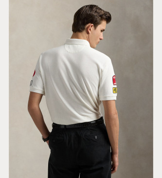 Polo Ralph Lauren Custom Slim Fit weies Pique-Poloshirt