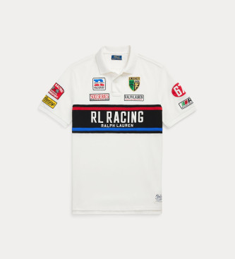 Polo Ralph Lauren Custom Slim Fit weies Pique-Poloshirt