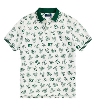 Polo Ralph Lauren Polo en maille imprime blanc, vert