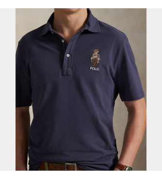 Polo Ralph Lauren Polo de piqu con Polo Bear Custom Slim azul