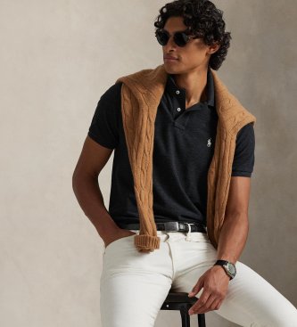 Polo Ralph Lauren Polo nera in piquet Custom Fit
