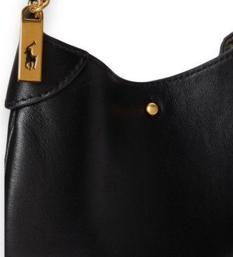 Polo Ralph Lauren Schwarze Leder-Handtasche Polo ID