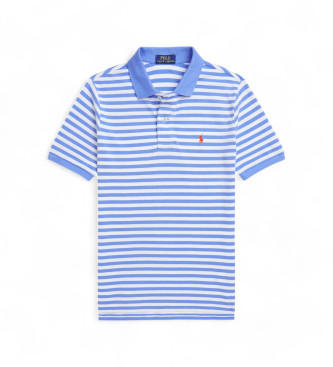 Polo Ralph Lauren Poloshirt mit blau gestreiftem Logo