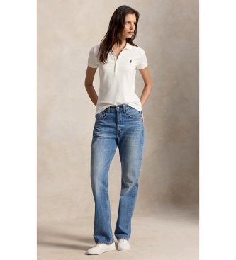 Polo Ralph Lauren Hvid polo i slim fit-pasform med stretch