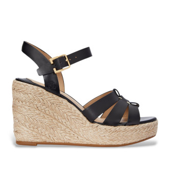 Lauren Ralph Lauren Sandalias de cua de piel Soffia negro