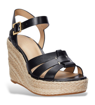 Lauren Ralph Lauren Leather wedge sandals Soffia black