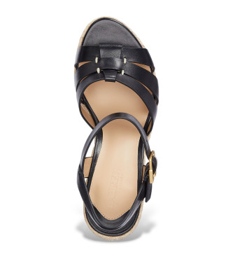 Lauren Ralph Lauren Leather wedge sandals Soffia black