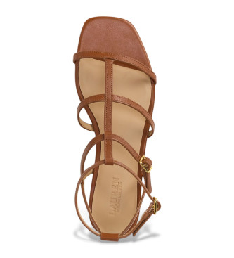 Polo Ralph Lauren Bruine Everley Leren Gladiator Sandalen