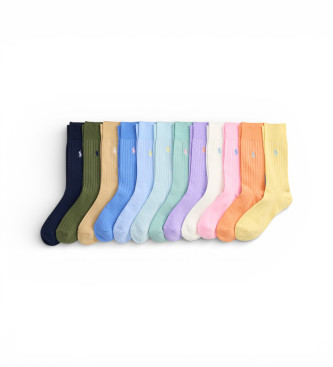 Polo Ralph Lauren Lot de 12 paires de chaussettes cadeaux multicolores