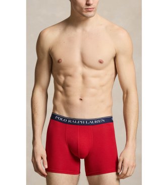 Polo Ralph Lauren Set 3 bóxers de algodón elástico marino, blanco, rojo