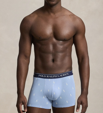 Polo Ralph Lauren Lot de 3 boxers en coton stretch bleu
