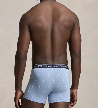 Polo Ralph Lauren Lot de 3 boxers en coton stretch bleu