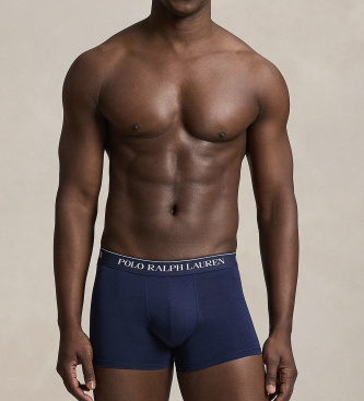 Polo Ralph Lauren Lot de 3 boxers en coton stretch bleu