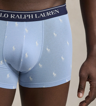 Polo Ralph Lauren Lot de 3 boxers en coton stretch bleu