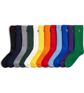 Polo Ralph Lauren Lot de 12 paires de chaussettes à motif cheval multicolore