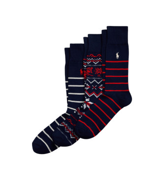 Polo Ralph Lauren Lot de 3 chaussettes bleues