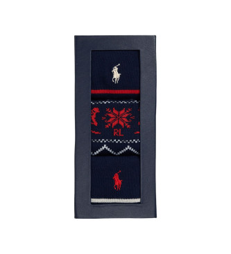 Polo Ralph Lauren Set di 3 calzini blu