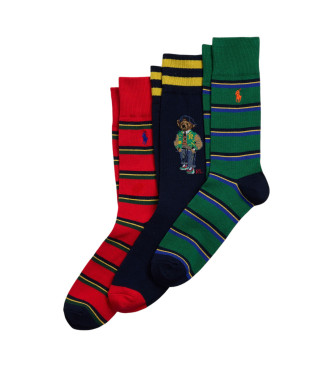 Polo Ralph Lauren Set de 3 calcetines Bear multicolor