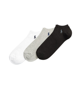 Polo Ralph Lauren Lot de 3 chaussettes blanc, gris