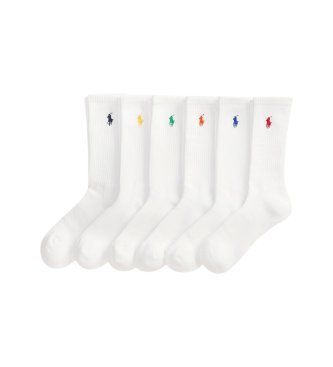 Polo Ralph Lauren Conjunto de 6 pares de meias brancas