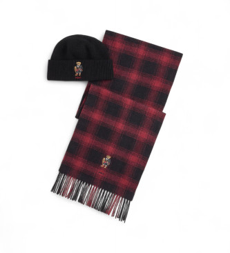 Polo Ralph Lauren Conjunto de cachecol e chapu Polo Bear azul-marinho, vermelho