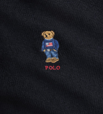 Polo Ralph Lauren Conjunto de cachecol e chapu Polo Bear preto