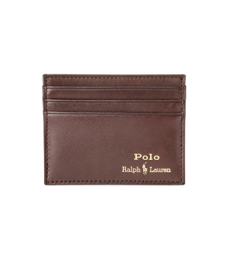 Polo Ralph Lauren Zestaw skórzanego paska i etui na karty w kolorze brązowym