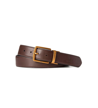 Polo Ralph Lauren Zestaw skórzanego paska i etui na karty w kolorze brązowym