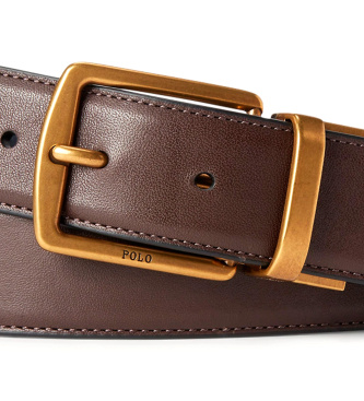 Polo Ralph Lauren Zestaw skórzanego paska i etui na karty w kolorze brązowym