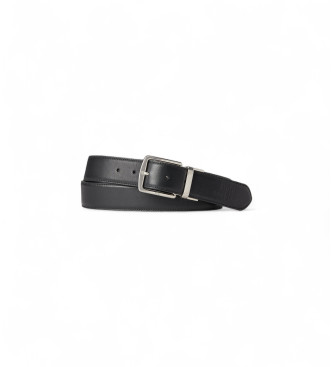Polo Ralph Lauren Ensemble ceinture et porte-cartes en cuir noir