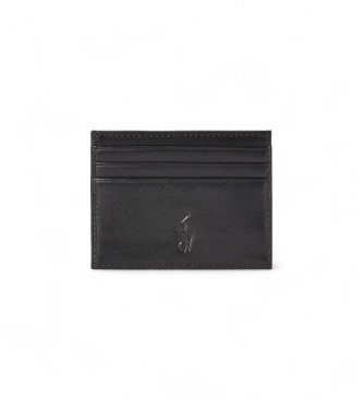 Polo Ralph Lauren Ensemble ceinture et porte-cartes en cuir noir