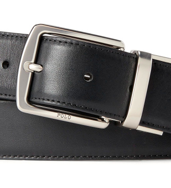 Polo Ralph Lauren Set aus Gürtel und Kartenetui aus schwarzem Leder