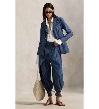 Polo Ralph Lauren Single breasted chambray blazer blue