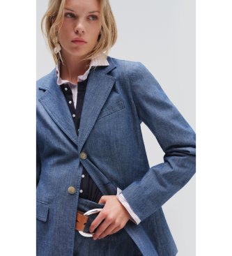 Polo Ralph Lauren Single breasted chambray blazer blue