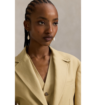 Polo Ralph Lauren Hemp single breasted blazer beige